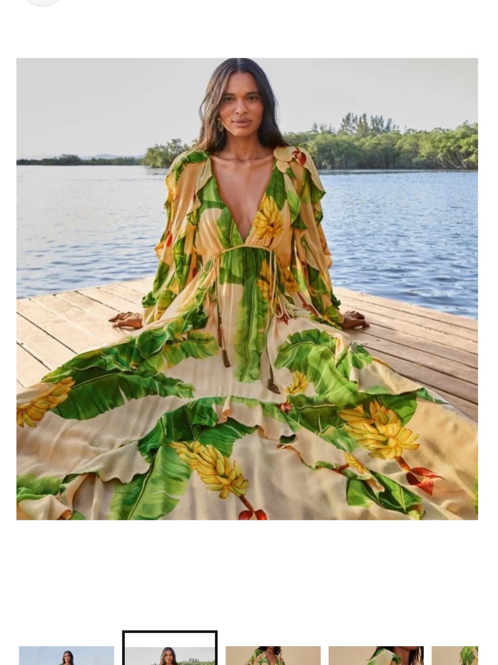 Farm Rio fresh bananas Tropical Maxi Dress